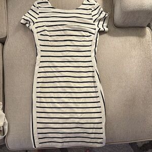 Striped Navy and White Dress